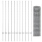 vidaXL Recinto Euro con 22 Posti U Argento 1,2x25 m Acciaio vidaXL Recinto Euro con 22 Posti U Argento 1,2x25 m Acciaio