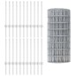 vidaXL Fencing Euro con 11 Pali Argento 0,6x50 m Acciaio