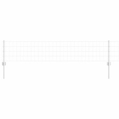 vidaXL Recinzione Euro con 11 Pali Silver 0,4x50 m Acciaio