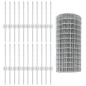 vidaXL Recinto Euro con 11 Post U Grigio 0.4 x 50 m Acciaio