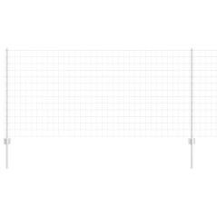 vidaXL Recinzione Euro con 10 Post in Alluminio Argento 1x10 m Acciaio