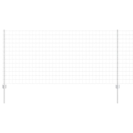 vidaXL Recinzione Euro con 10 Post in Alluminio Argento 1x10 m Acciaio