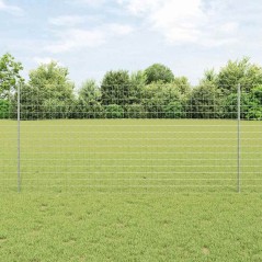 vidaXL Recinto Euro con 10 Post in Alluminio Argento 1,2x10 m Acciaio