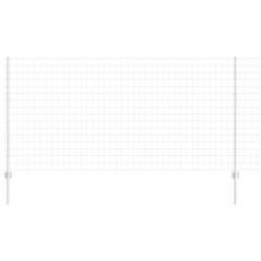 vidaXL Recinto Euro con 10 Post in Alluminio Argento 1,2x10 m Acciaio