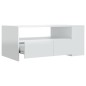Tavolino da Salotto Bianco Lucido 102x55x42 cm Legno Compensato Tavolino da Salotto Bianco Lucido 102x55x42 cm Legno Compensato