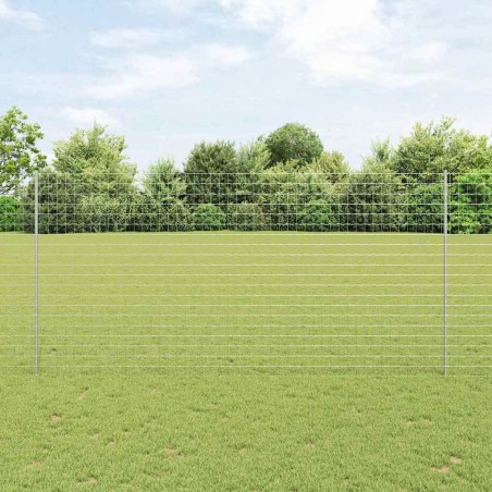 vidaXL Recinzione Euro con 10 Pilastri Argento 1,6x10 m Acciaio