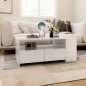 Tavolino da Salotto Bianco Lucido 102x55x42 cm Legno Compensato Tavolino da Salotto Bianco Lucido 102x55x42 cm Legno Compensato