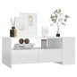 Tavolino da Salotto Bianco Lucido 102x55x42 cm Legno Compensato Tavolino da Salotto Bianco Lucido 102x55x42 cm Legno Compensato