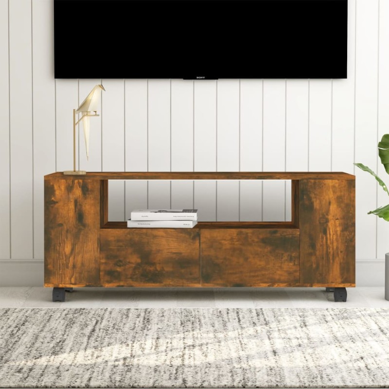 Mobile Porta TV Rovere Fumo 120x35x48 cm in Legno Multistrato Mobile Porta TV Rovere Fumo 120x35x48 cm in Legno Multistrato