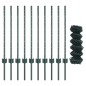 vidaXL Recinzione a Maglie con 10 U Post Verde 0.8x10 m Acciaio vidaXL Recinzione a Maglie con 10 U Post Verde 0.8x10 m Acciaio