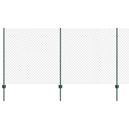 vidaXL Recinzione Metallica con 10 Post U Verde 1.2x10 m Acciaio