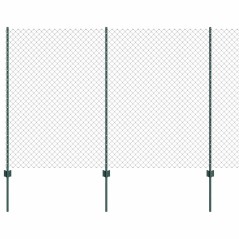 vidaXL Recinto in Rete Metallica con 10 Pali U Verde 1.5x10 m Acciaio