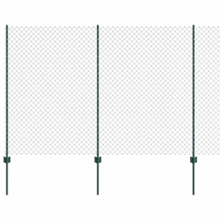 vidaXL Recinto in Rete Metallica con 10 Pali U Verde 1.5x10 m Acciaio