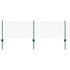 vidaXL Recinzione a Catena con 10 Post U Verde 0.6x10 m Acciaio