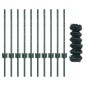 vidaXL Recinzione a Catena con 10 Post U Verde 0.6x10 m Acciaio vidaXL Recinzione a Catena con 10 Post U Verde 0.6x10 m Acciaio