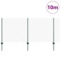 vidaXL Recinto a Maglie di Catena con 10 Pali U Verde 1x10 m Acciaio vidaXL Recinto a Maglie di Catena con 10 Pali U Verde 1x10 m Acciaio