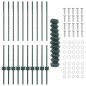 vidaXL Recinto a Maglie di Catena con 10 Pali U Verde 1x10 m Acciaio vidaXL Recinto a Maglie di Catena con 10 Pali U Verde 1x10 m Acciaio