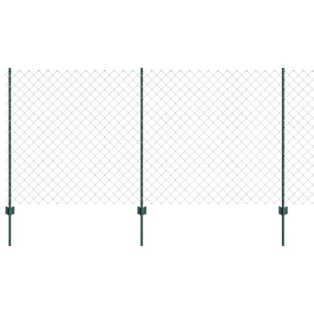 vidaXL Recinzione a Maglie Metalliche con 10 Post U Verde 1.2x10 m Acciaio