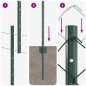 vidaXL Recinzione a Catena con 10 Pali U Verde 1,5x10 m Acciaio vidaXL Recinzione a Catena con 10 Pali U Verde 1,5x10 m Acciaio