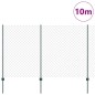 vidaXL Recinzione a Maglie con 10 Pali U Verde 1,6x10 m Acciaio vidaXL Recinzione a Maglie con 10 Pali U Verde 1,6x10 m Acciaio