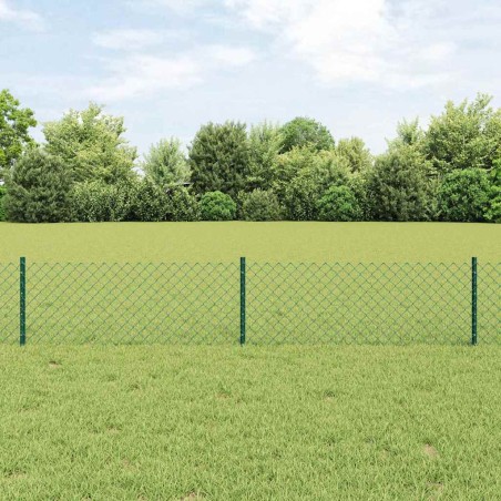 vidaXL Recinzione a Maglia Metallica con 22 Post U Verde 0.4x25 m in Acciaio