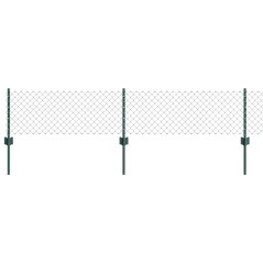 vidaXL Recinzione a Maglia Metallica con 22 Post U Verde 0.4x25 m in Acciaio