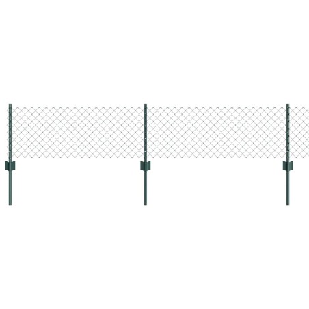 vidaXL Recinzione a Maglia Metallica con 22 Post U Verde 0.4x25 m in Acciaio