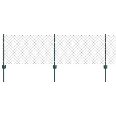 vidaXL Recinzione in Catena con 22 Pali a U Verde 0.6x25 m in Acciaio