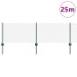 vidaXL Recinzione in Catena con 22 Pali a U Verde 0.6x25 m in Acciaio vidaXL Recinzione in Catena con 22 Pali a U Verde 0.6x25 m in Acciaio