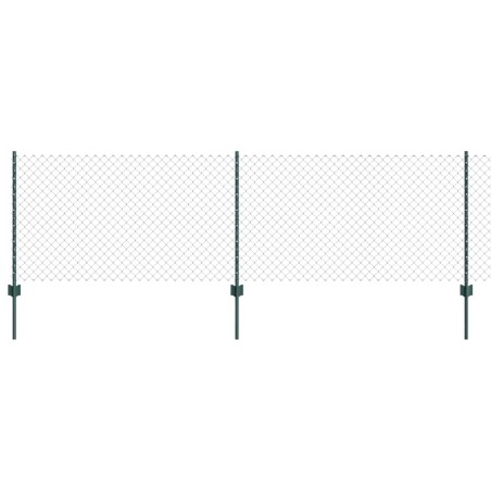 vidaXL Recinzione a Rete Metallica con 22 Paletti U Verde 0.8x25 m in Acciaio