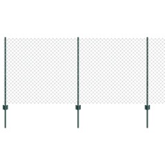 vidaXL Recinzione a Catena con 22 Post U Verde 1x25 m Acciaio