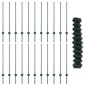 vidaXL Recinzione a Catena con 22 Post U Verde 1x25 m Acciaio vidaXL Recinzione a Catena con 22 Post U Verde 1x25 m Acciaio