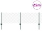 vidaXL Recinzione a Maglie con 22 Pali U Verde 0.6x25 m Acciaio vidaXL Recinzione a Maglie con 22 Pali U Verde 0.6x25 m Acciaio