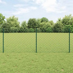 vidaXL Set di Recinzione Metallica Verde 25 x 0.8 m Acciaio zincato