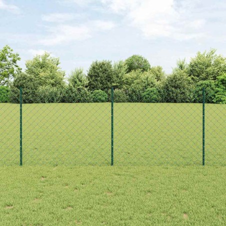 vidaXL Set di Recinzione da Giardino Verde 25 x 1 m Acciaio Zincato