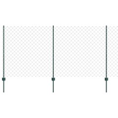 vidaXL Recinzione in catena con 22 pali U Verde 1,2x25 m Acciaio