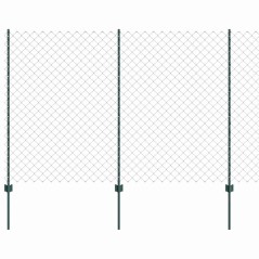 vidaXL Recinzione a Maglie di Catena con 22 Post U Verde 1,6x25 m Acciaio