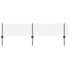 vidaXL Recinzione a Maglie con 10 Post U Grigi 0.4x10 m in Acciaio