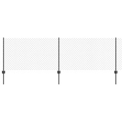 vidaXL Recinzione in Rete Metallica con 10 Post U Grigio 0.8x10 m in Acciaio