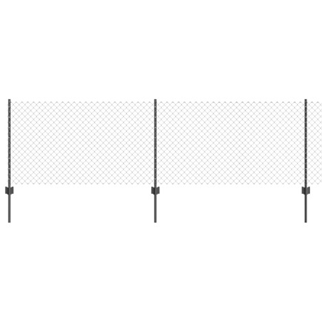 vidaXL Recinzione in Rete Metallica con 10 Post U Grigio 0.8x10 m in Acciaio