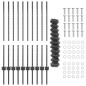 vidaXL Recinzione a maglie con 20 pali U grigi 1x10 m in acciaio vidaXL Recinzione a maglie con 20 pali U grigi 1x10 m in acciaio