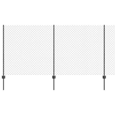 vidaXL Recinzione a Catena con 20 Post U Grigio 1,2x10 m in Acciaio