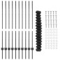 vidaXL Recinzione a Catena con 20 Post U Grigio 1,2x10 m in Acciaio vidaXL Recinzione a Catena con 20 Post U Grigio 1,2x10 m in Acciaio