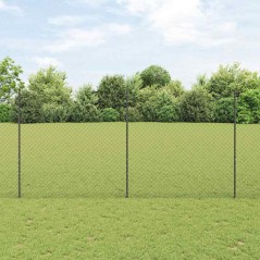 vidaXL Recinzione a maglie con 20 post U grigi 1,5x10 m in acciaio