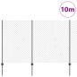 vidaXL Recinzione a maglie con 20 post U grigi 1,5x10 m in acciaio vidaXL Recinzione a maglie con 20 post U grigi 1,5x10 m in acciaio
