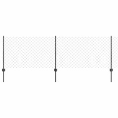 vidaXL Recinzione a Maglie Chain Link con 10 Pali U Grigio 0.8x10 m Acciaio