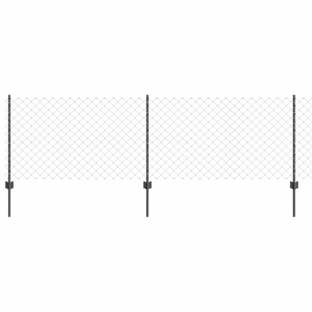 vidaXL Recinzione a Maglie Chain Link con 10 Pali U Grigio 0.8x10 m Acciaio