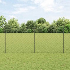 vidaXL Recinzione a Maglie Sciolte con 20 U Post Grigio 1.4x10 m Acciaio