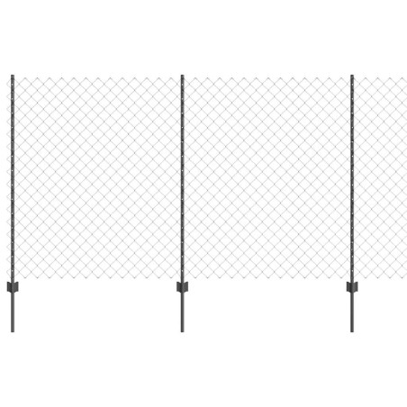 vidaXL Recinzione a Maglie Sciolte con 20 U Post Grigio 1.4x10 m Acciaio