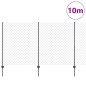 vidaXL Recinzione a Maglie Sciolte con 20 U Post Grigio 1.4x10 m Acciaio vidaXL Recinzione a Maglie Sciolte con 20 U Post Grigio 1.4x10 m Acciaio